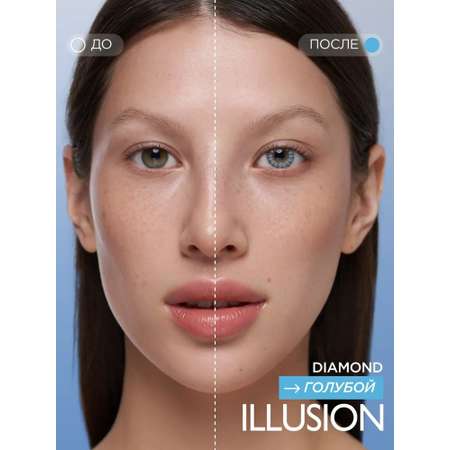 Контактные линзы ILLUSION diamond blue на 1 месяц 0.00/8.6 2 шт