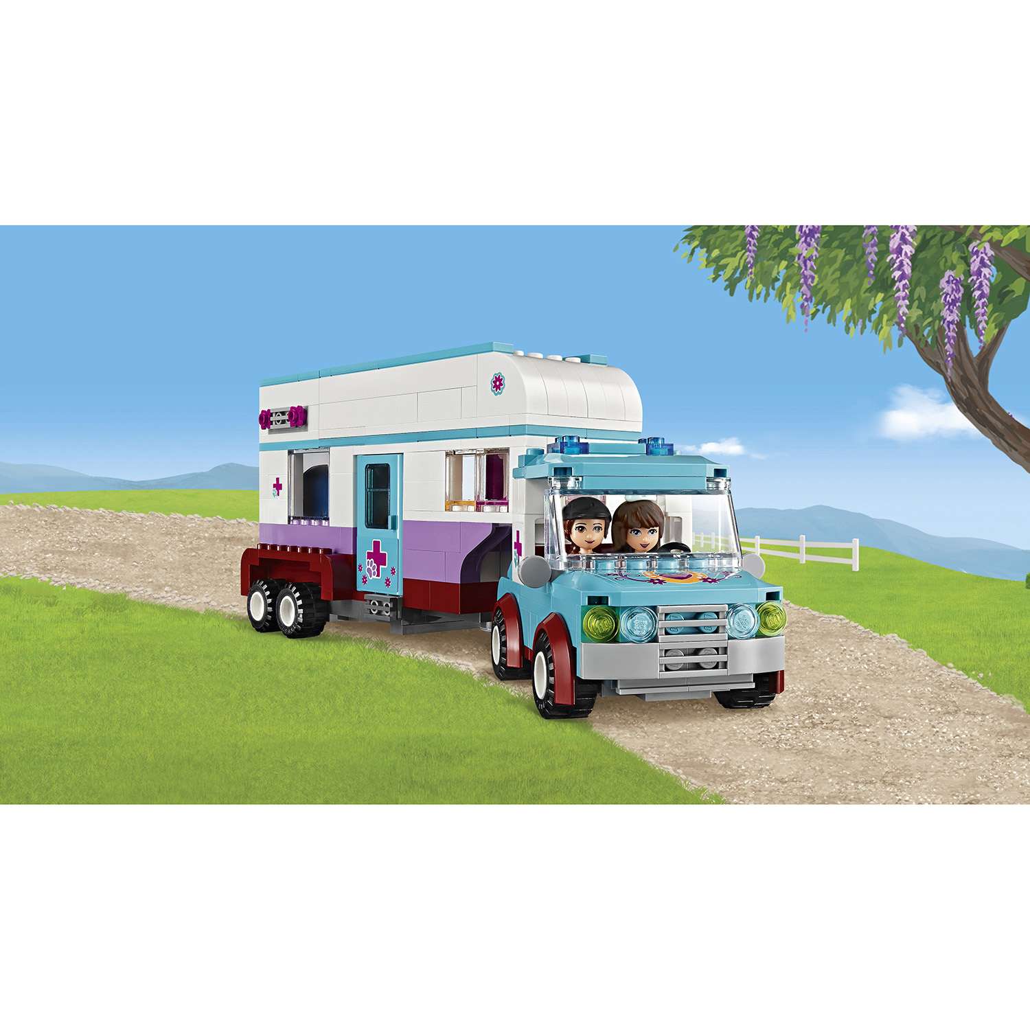 Конструктор LEGO Friends Ветеринарная машина лошадок блочный - фото 6