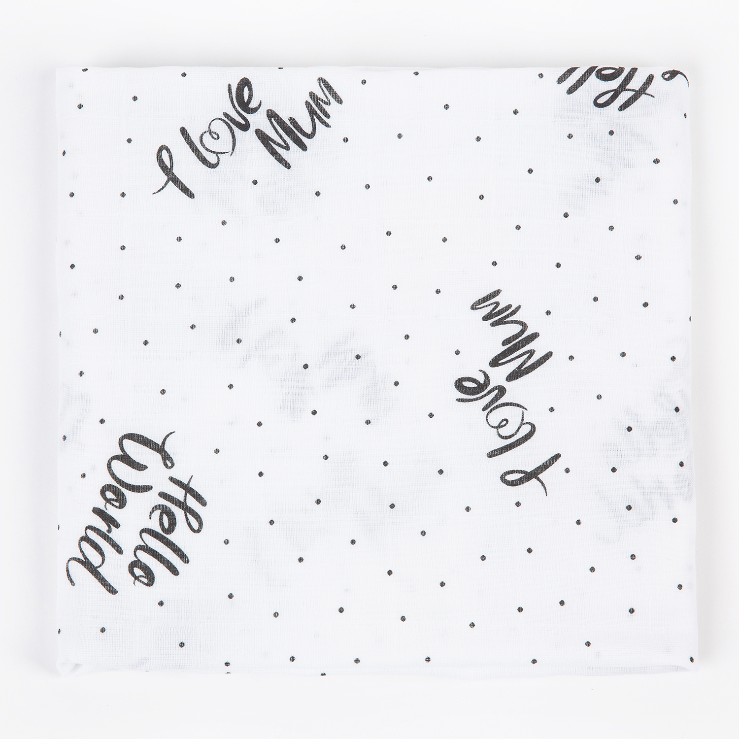 Пелёнка inlovery Буквы/перышки муслин 130x90 см 2 шт. - фото 13