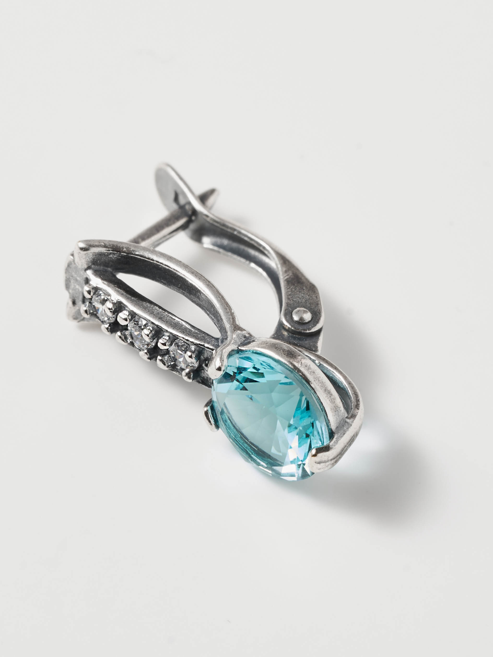 Серьги Shine and Beauty 80165-309-с-голубойтопаз - фото 6