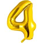 Шар воздушный Веселая затея Цифра 4 Gold 40см