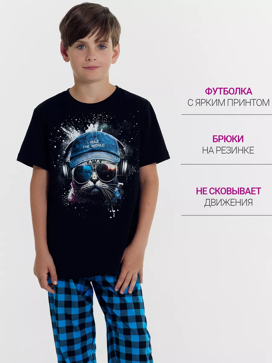 Пижама Mark Formelle (Марк Формэль) 563321/черный +черная клетка - фото 3