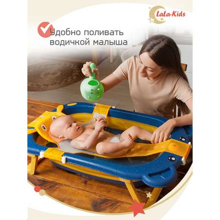 Ковш LaLa-Kids для купания Бегемотик зеленый