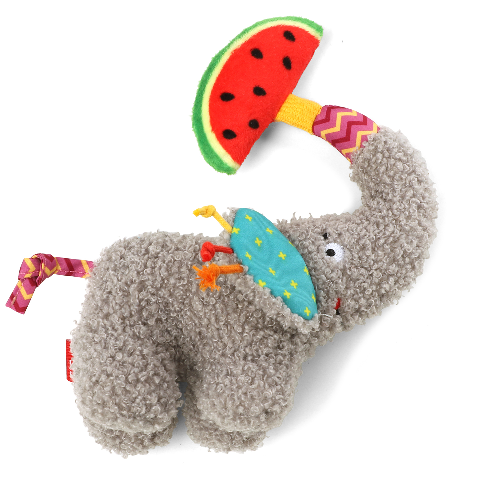 Игрушка для собак GiGwi Plush Friendz Слоник с арбузом 19см - фото 1