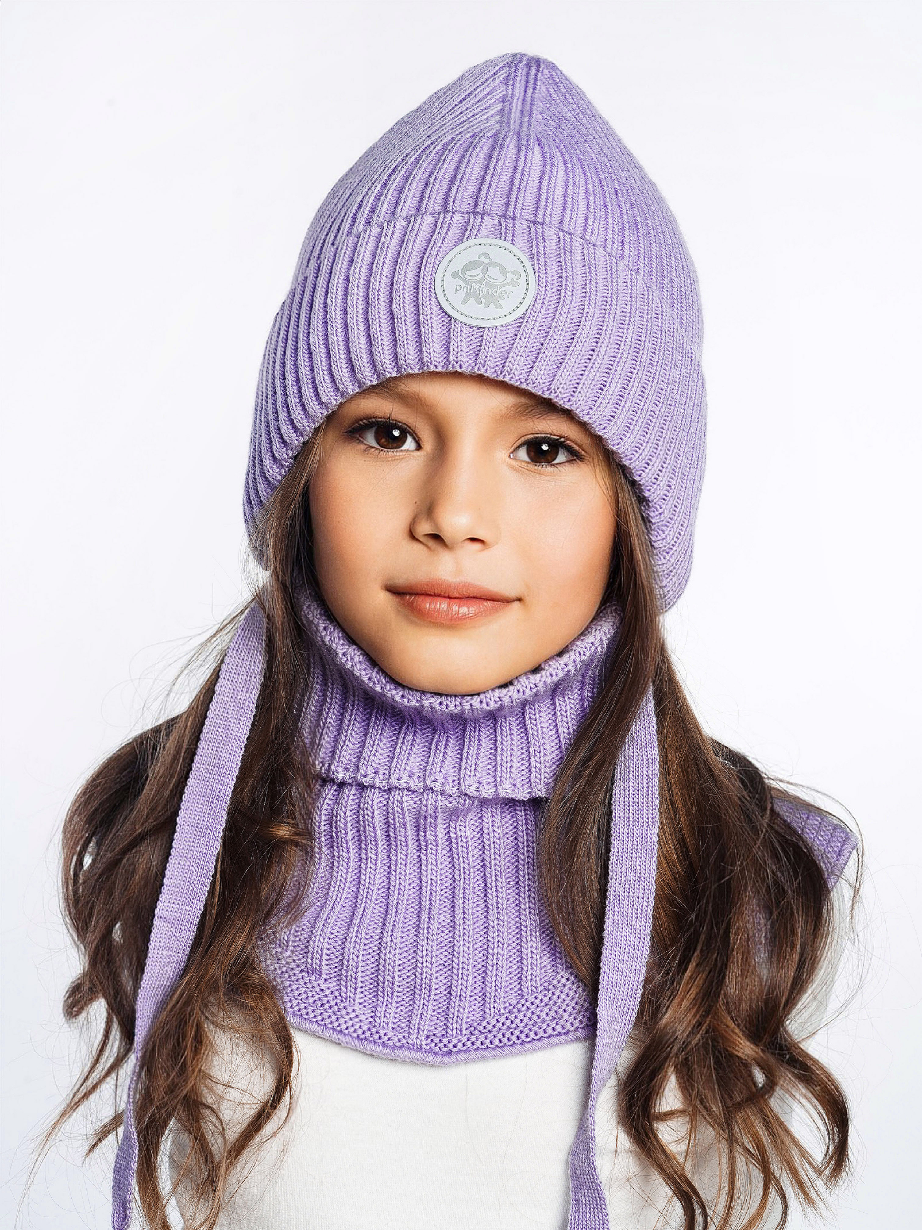 Шапка и снуд ПриКиндер U-W_231241 Цвет: Сиреневый - фото 1