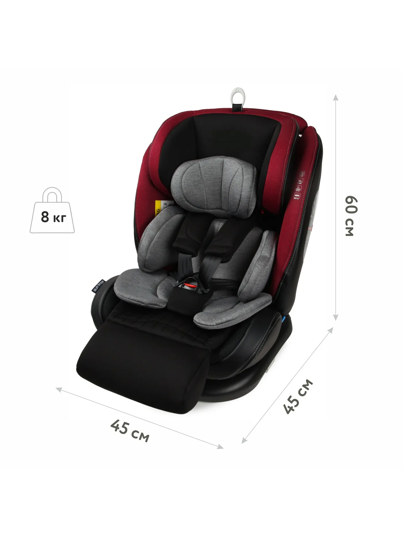 Автокресло BabyGo Multi-Stage New Isofix 0+/1/2/3 (0-36 кг) красный - фото 8