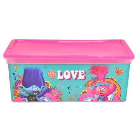 Коробка Полимербыт Trolls 10л Бирюзовая 4371672