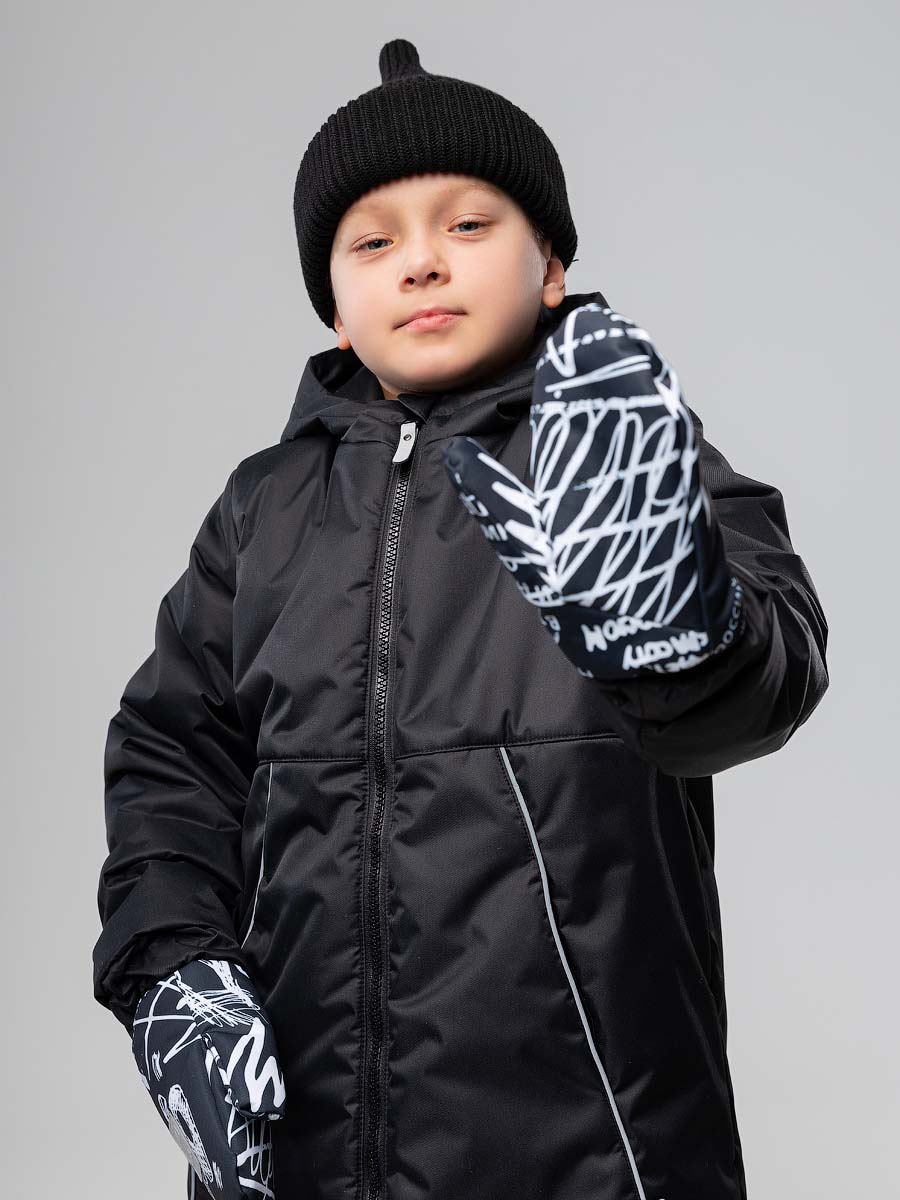 Варежки Bodo 61-2MU_черный (белый) - фото 2