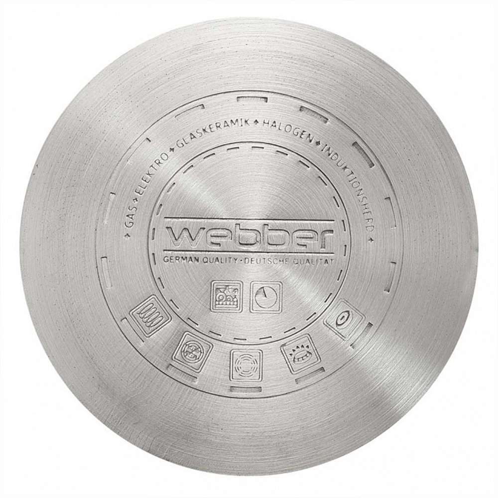 Кастрюля Webber BE-146/2 из нержавеющей стали со стеклянной крышкой - фото 3