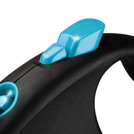 Рулетка для собак Flexi Black Design S лента 5м до 15кг Черный-Синий