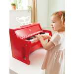 Игрушка музыкальная Hape Пианино красный с табуреткой пианино