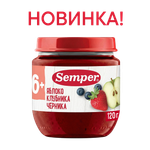Пюре Semper Яблоко-клубника-черника с 6 мес 120 г