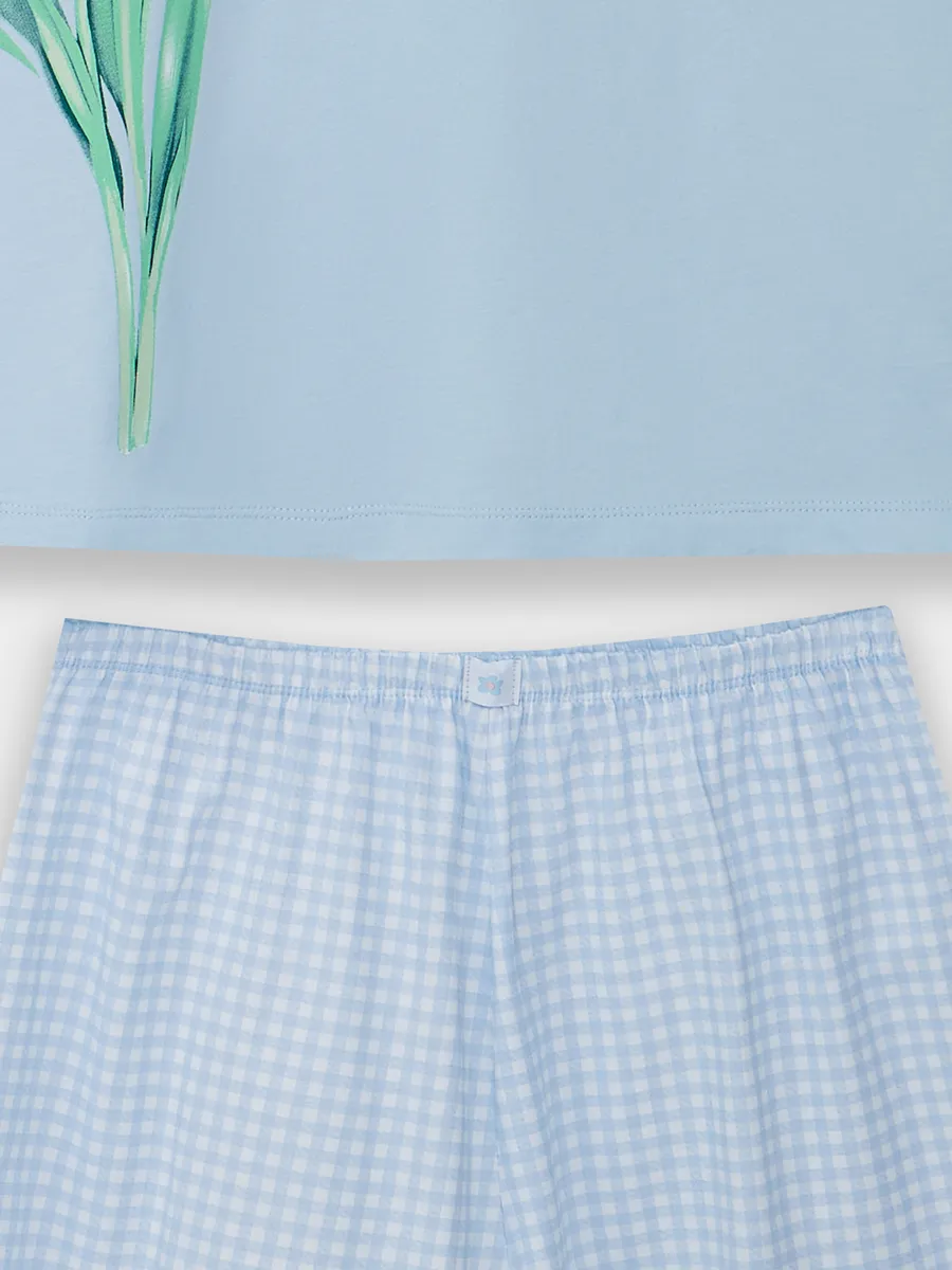 Футболка и шорты Mark Formelle (Марк Формэль) 592591/голубое небо +голубая клетка - фото 8