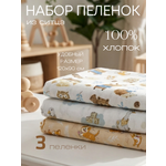 Пелёнка Мягкий Кролик ситец 90х120 см 3 шт.