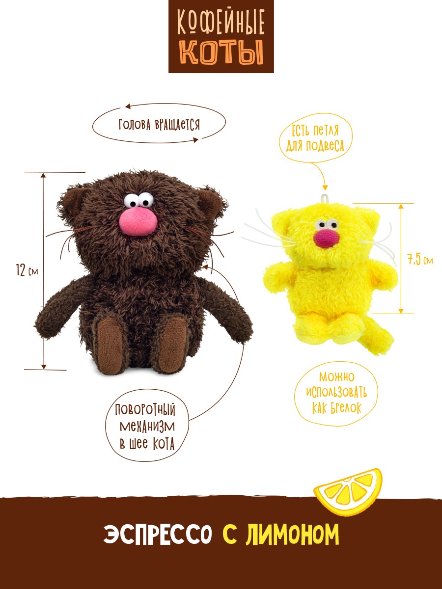 Мягкая игрушка BUDI BASA Кофейный кот Эспрессо - фото 2