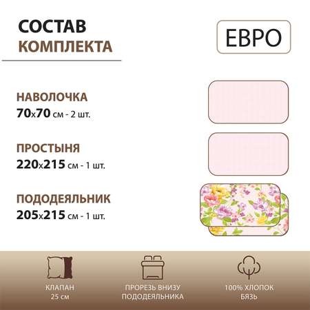 Комплект постельного белья Спал Спалыч Арнелла евро бязь рисунок 4170-1+4170а-1