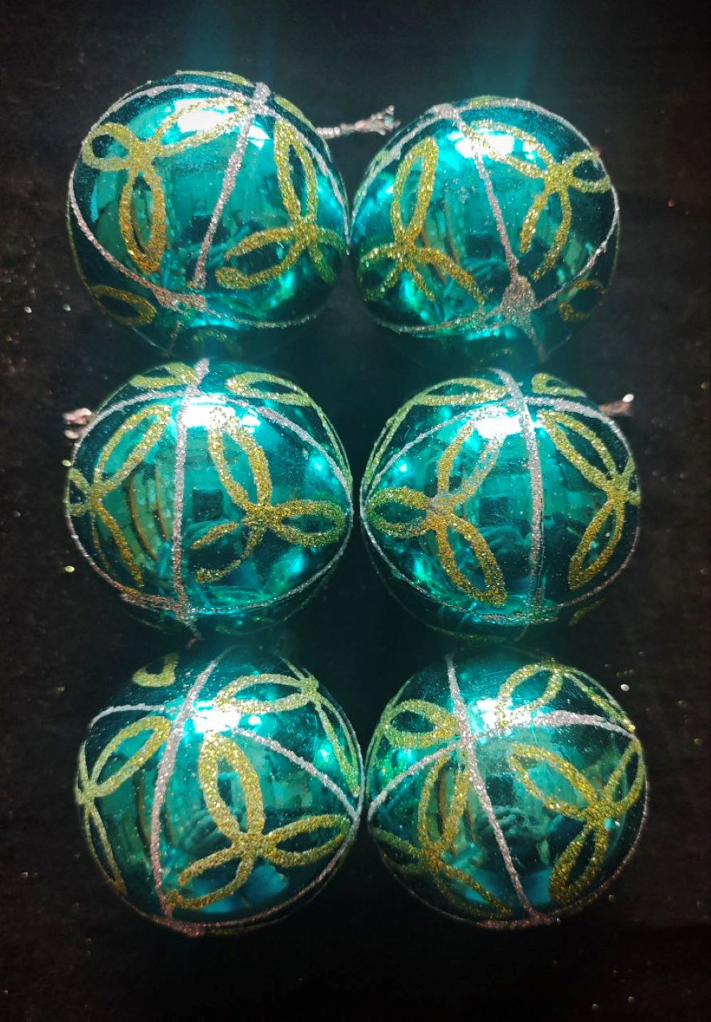 Набор шаров Магия праздника синий-зеленый 6 см - фото 2