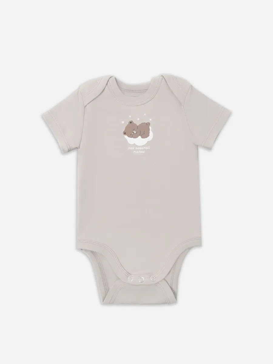 Боди 2 шт Mark Formelle (Марк Формэль) 13015-2/серо-коричневый +бежевый +печать - фото 10