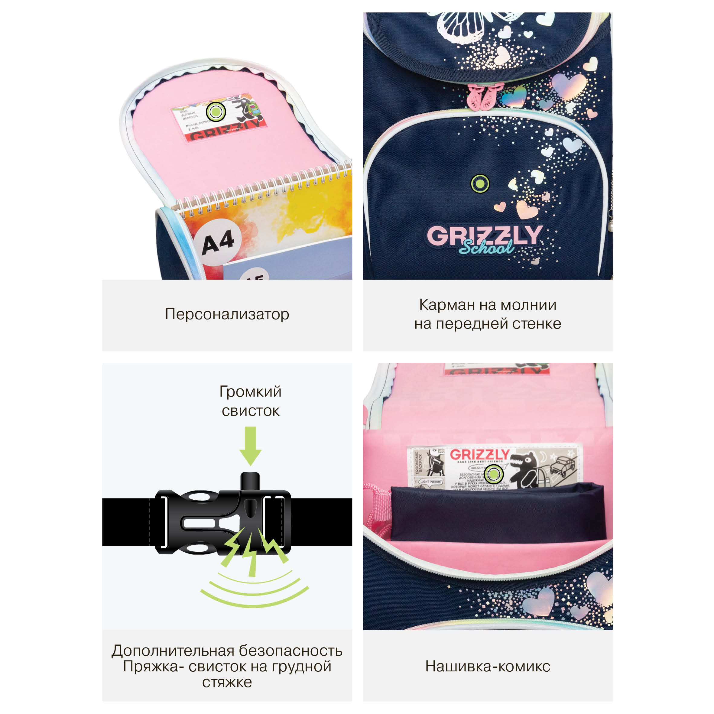 Ранец Grizzly для девочки - фото 12