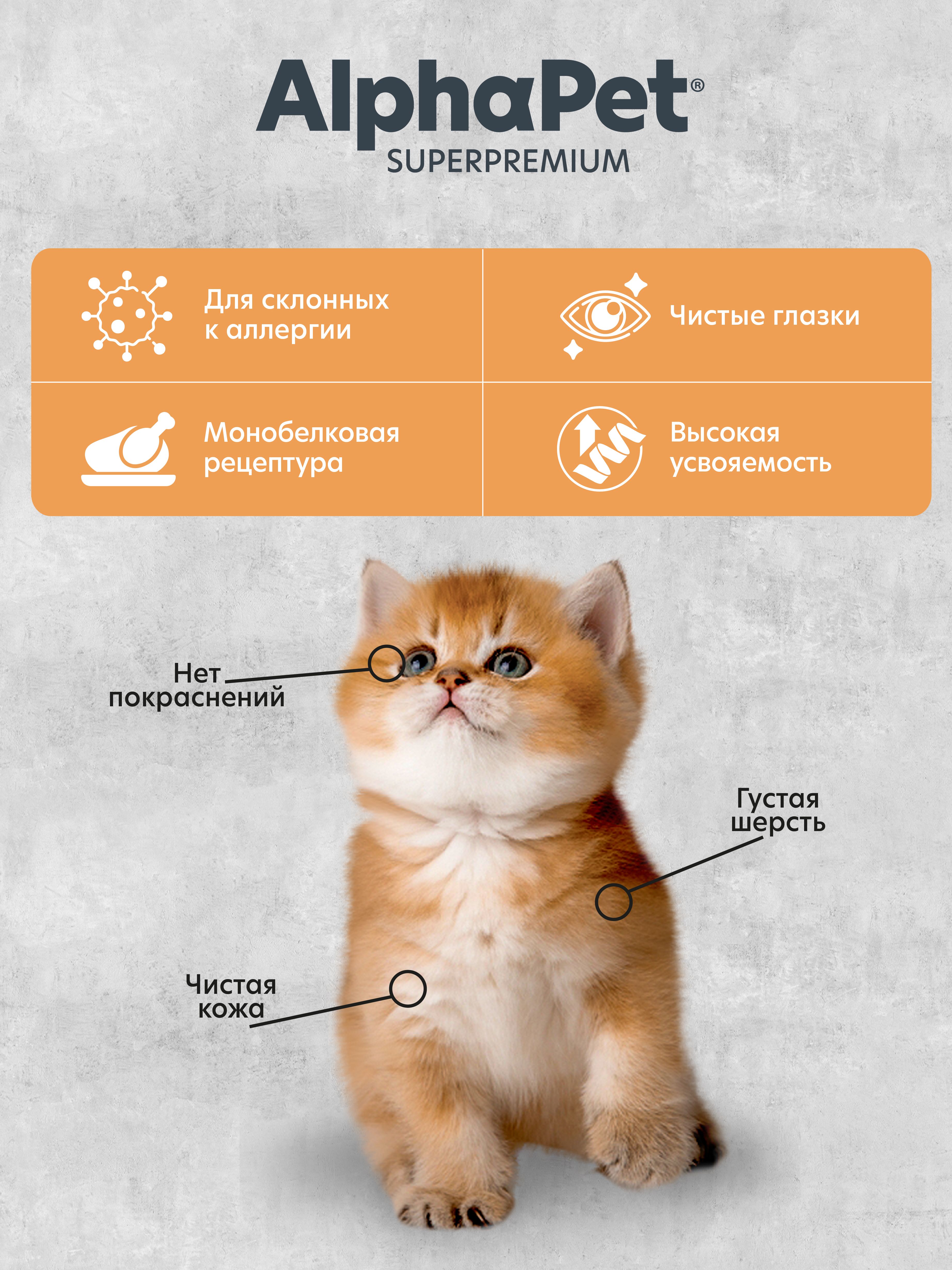 Сухой полнорационный корм MONOPROTEIN AlphaPet для котят, беременных и кормящих кошек 1.5кг - фото 2