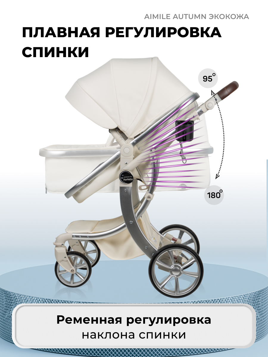 Коляска трансформер Aimile Original Autumn белый - фото 4