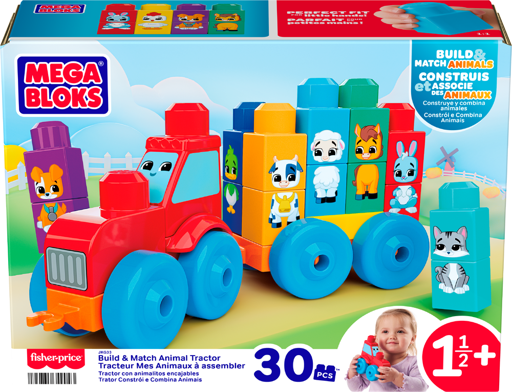 Конструктор Mega Bloks Build & Match Animal Tractor 30 дет. - фото 1