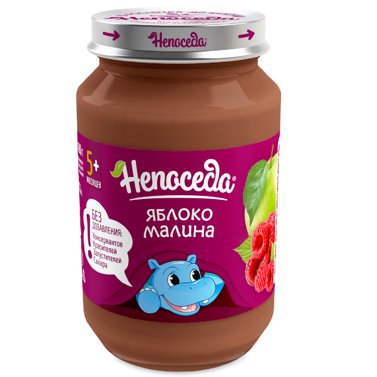 Пюре Непоседа Яблоки и малина с 5 мес 185 г - фото 1