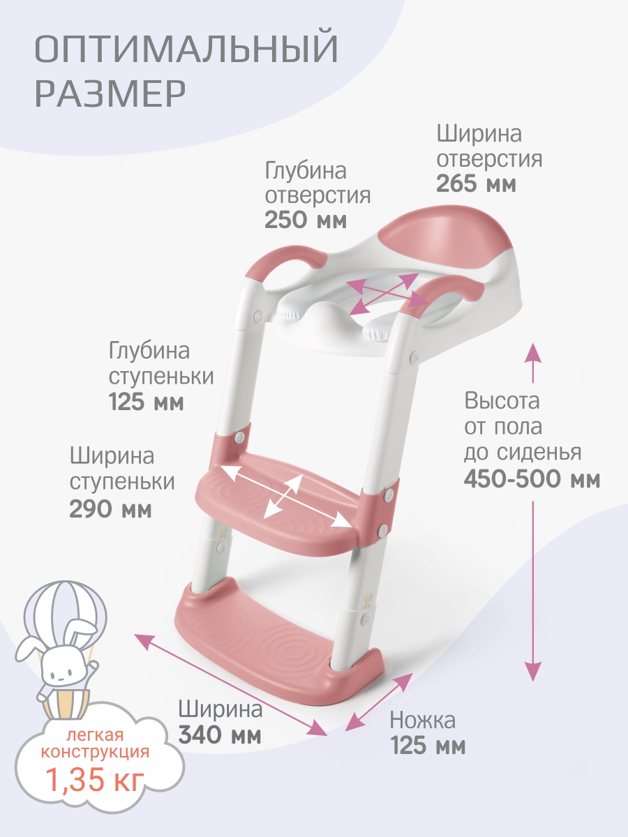 Накладка на унитаз KidWick Whale Soft розовый - фото 4
