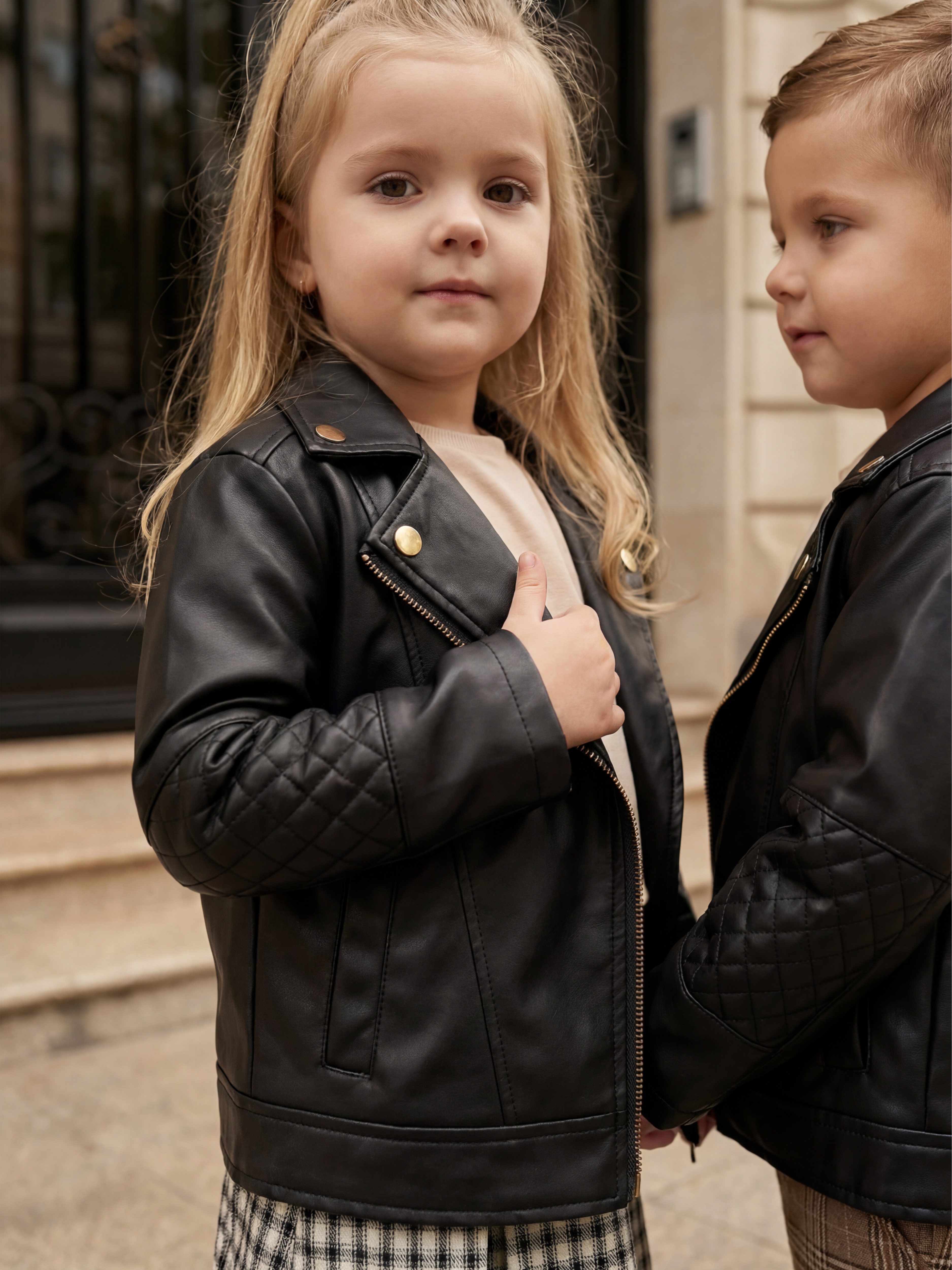 Куртка кожаная Artcher kids Jacket0002black - фото 3