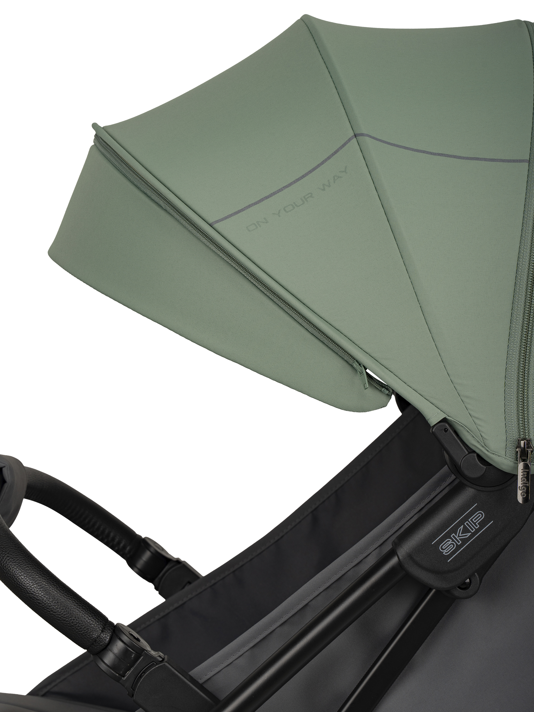 Коляска прогулочная Indigo Skip для путешествий, зеленый зеленый - фото 22