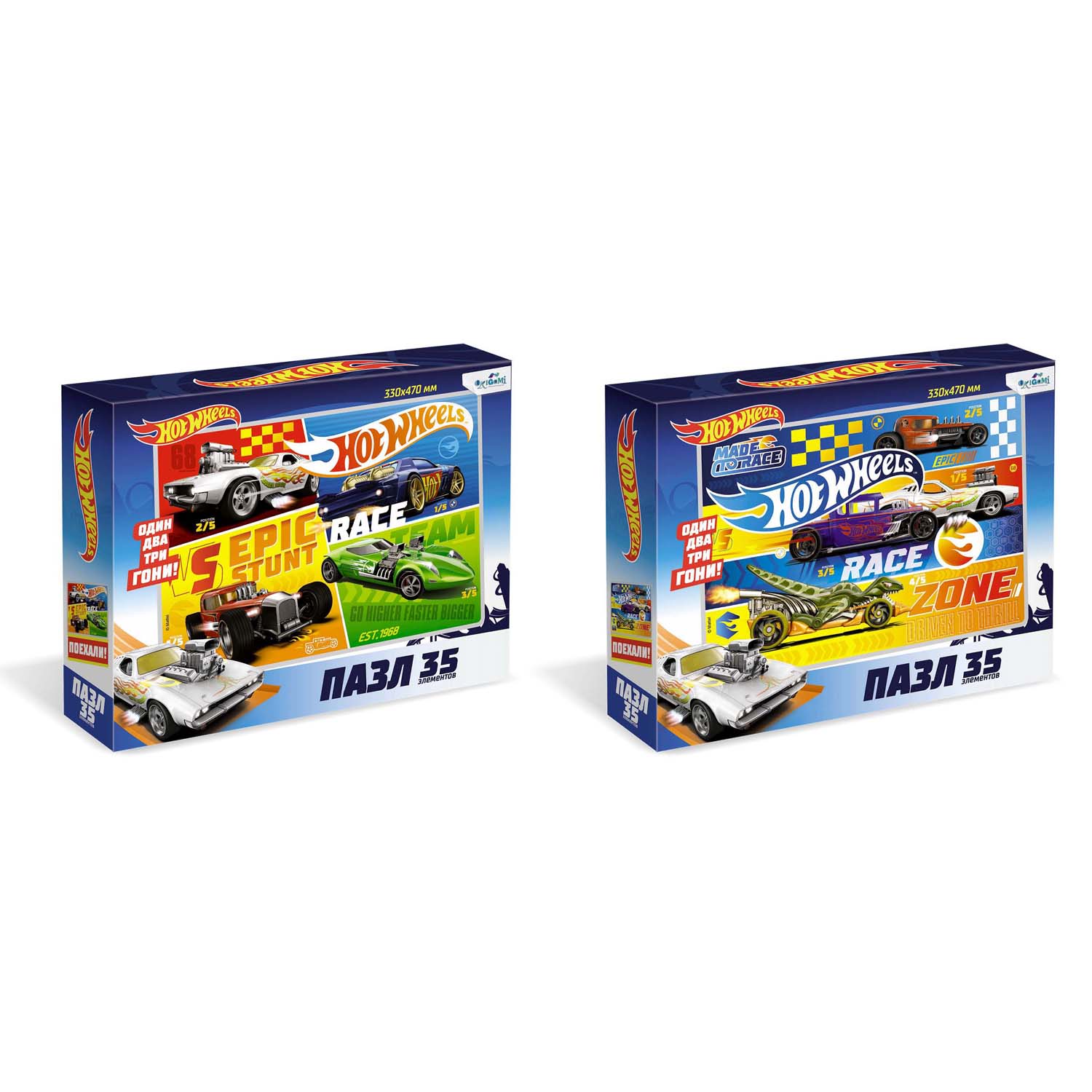 Пазл ORIGAMI Hot Wheels классический в ассортименте - фото 1