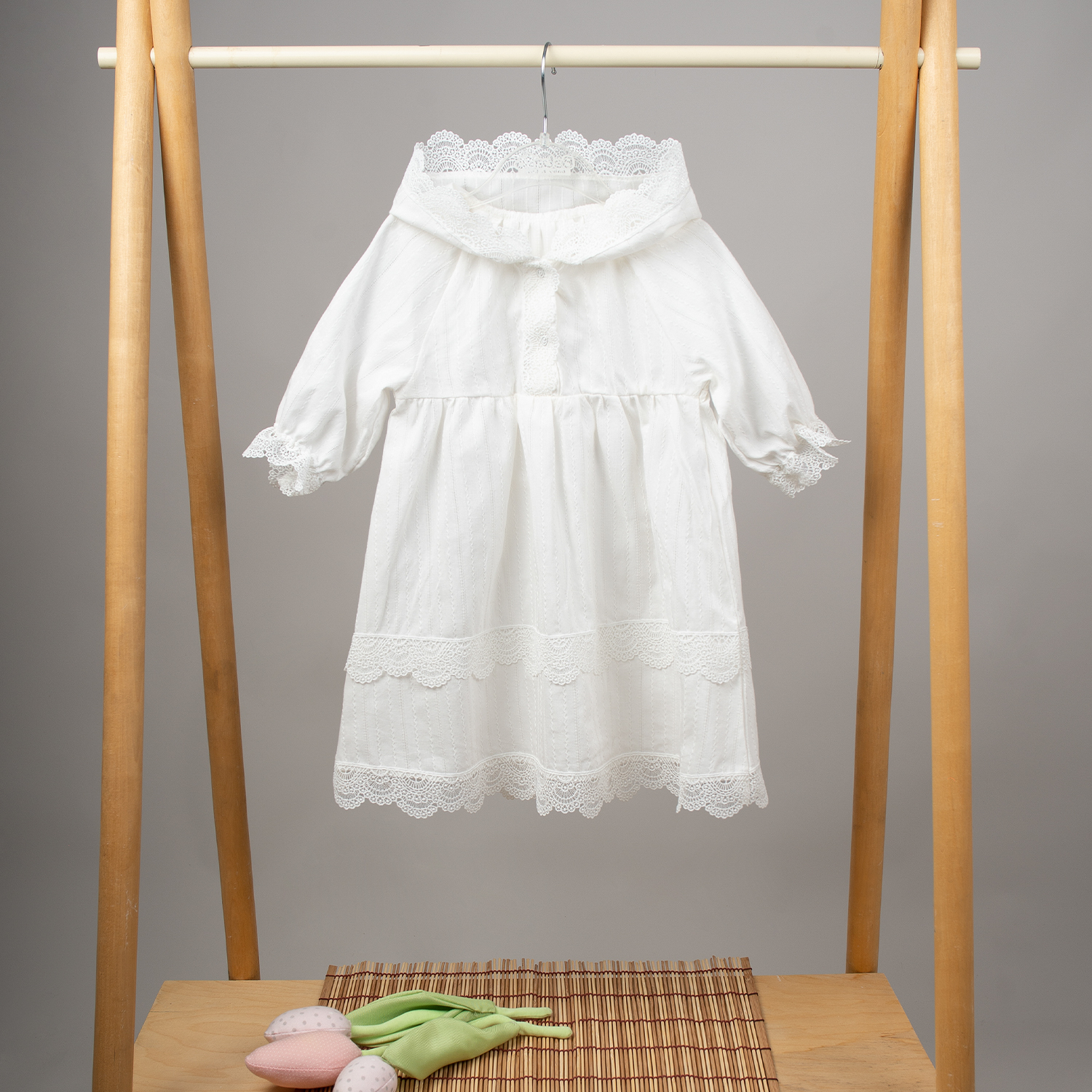 Платье крестильное LEO 7004А_молочный - фото 6