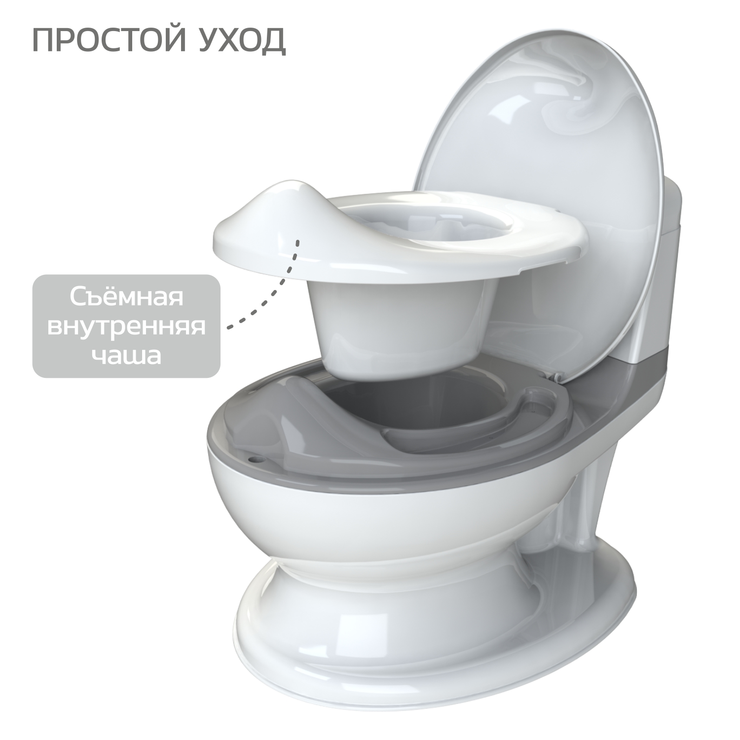 Горшок-унитаз туалетный Babyton Cozy Potty grey - фото 7