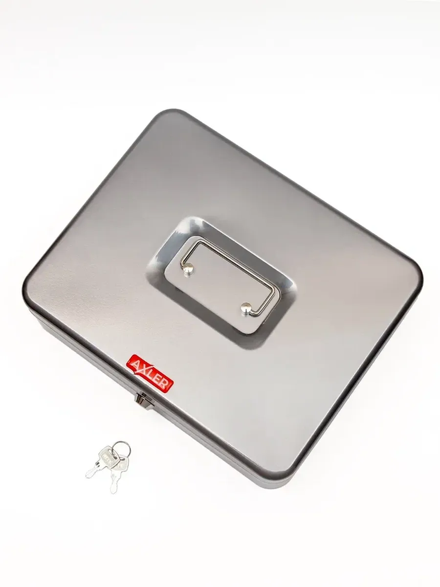 Денежный ящик AXLER металлический кэшбокс коробка с замком и ключом для хранения - фото 8