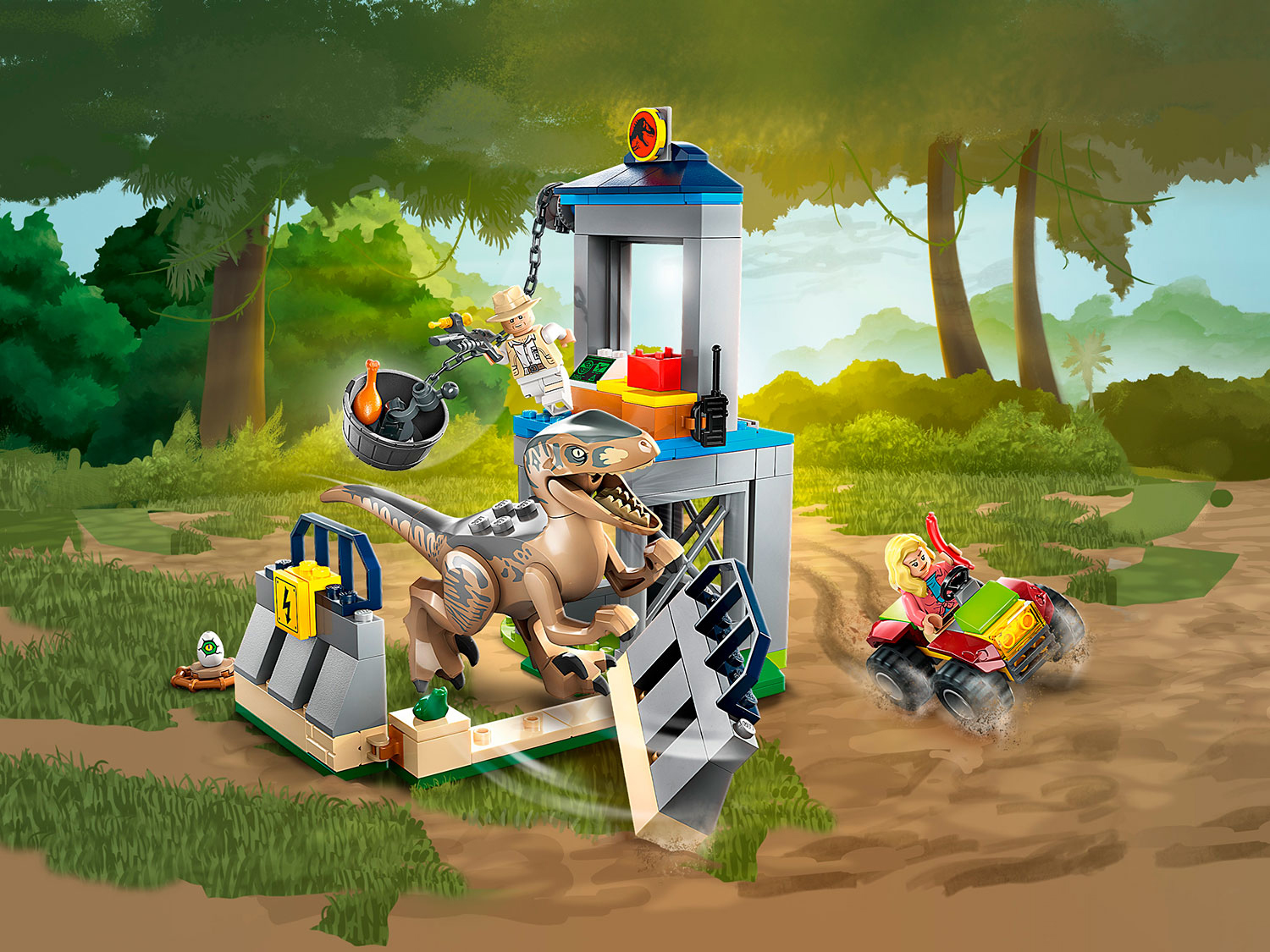 Конструктор LEGO Jurassic World Побег Велоцираптора блочный - фото 10