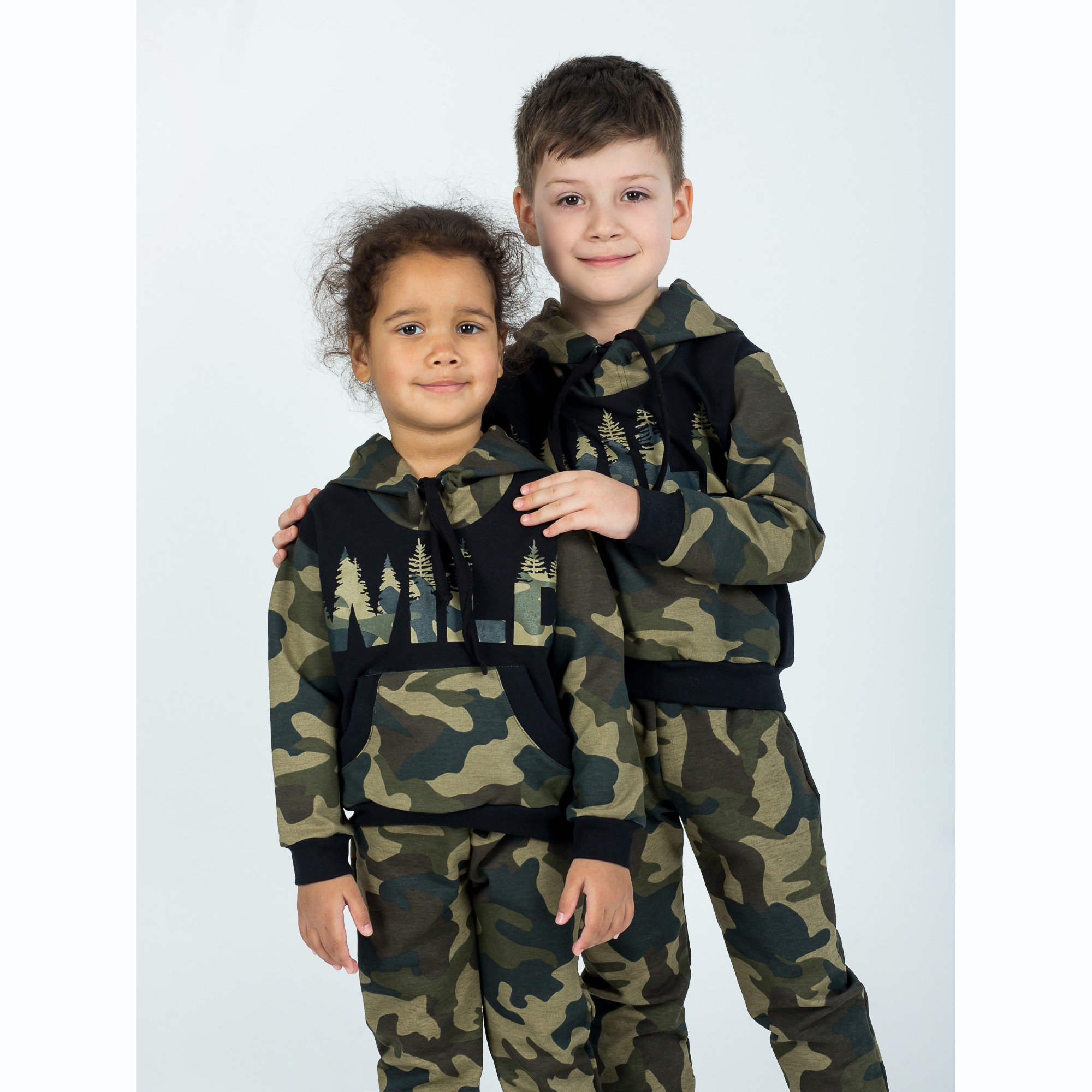 Костюм спортивный KiMMi Baby КБ-1308747 хаки черный лес - фото 11