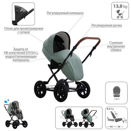 Коляска 2 в 1 Bebetto Aquarius PRO