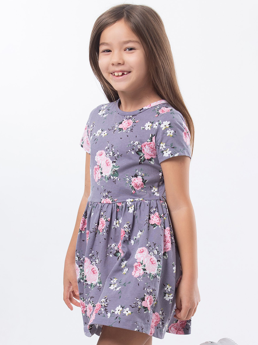 Платье HappyFox HFLUN2112цветы.серый - фото 4