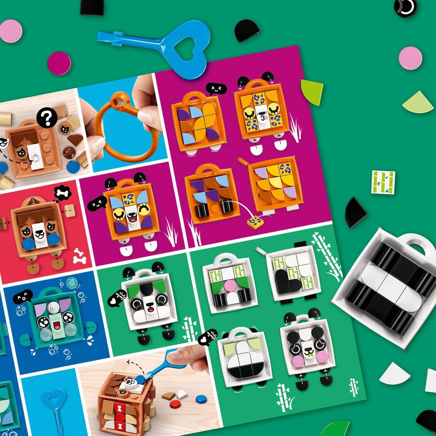 Конструктор LEGO DOTS Брелок Панда блочный - фото 7