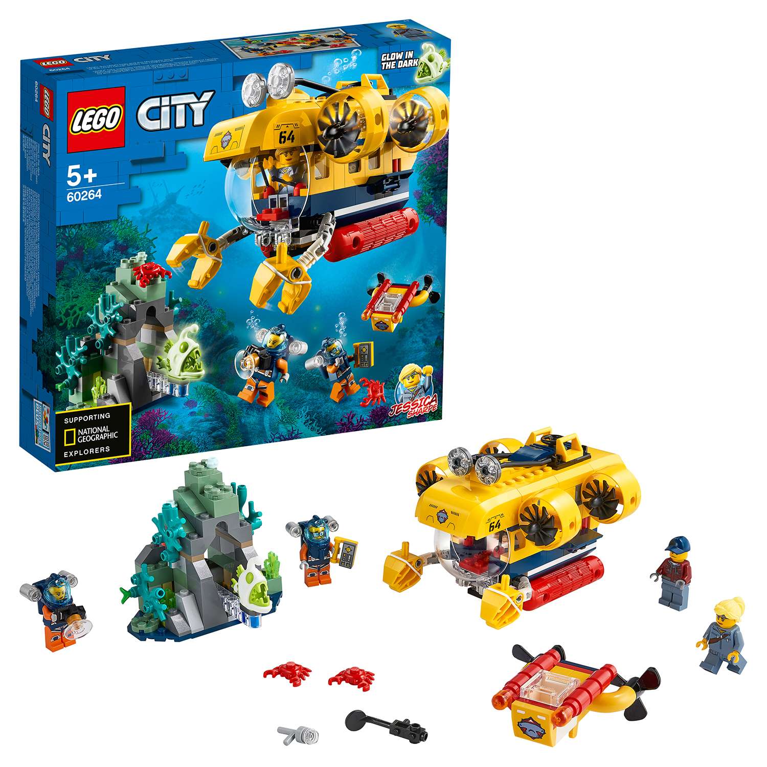Конструктор LEGO City Ocean Exploration Submarine блочный - фото 1