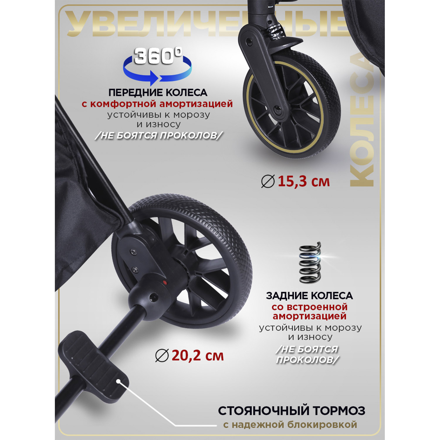 Коляска прогулочная BabyCare Mira золотой золотой - фото 5