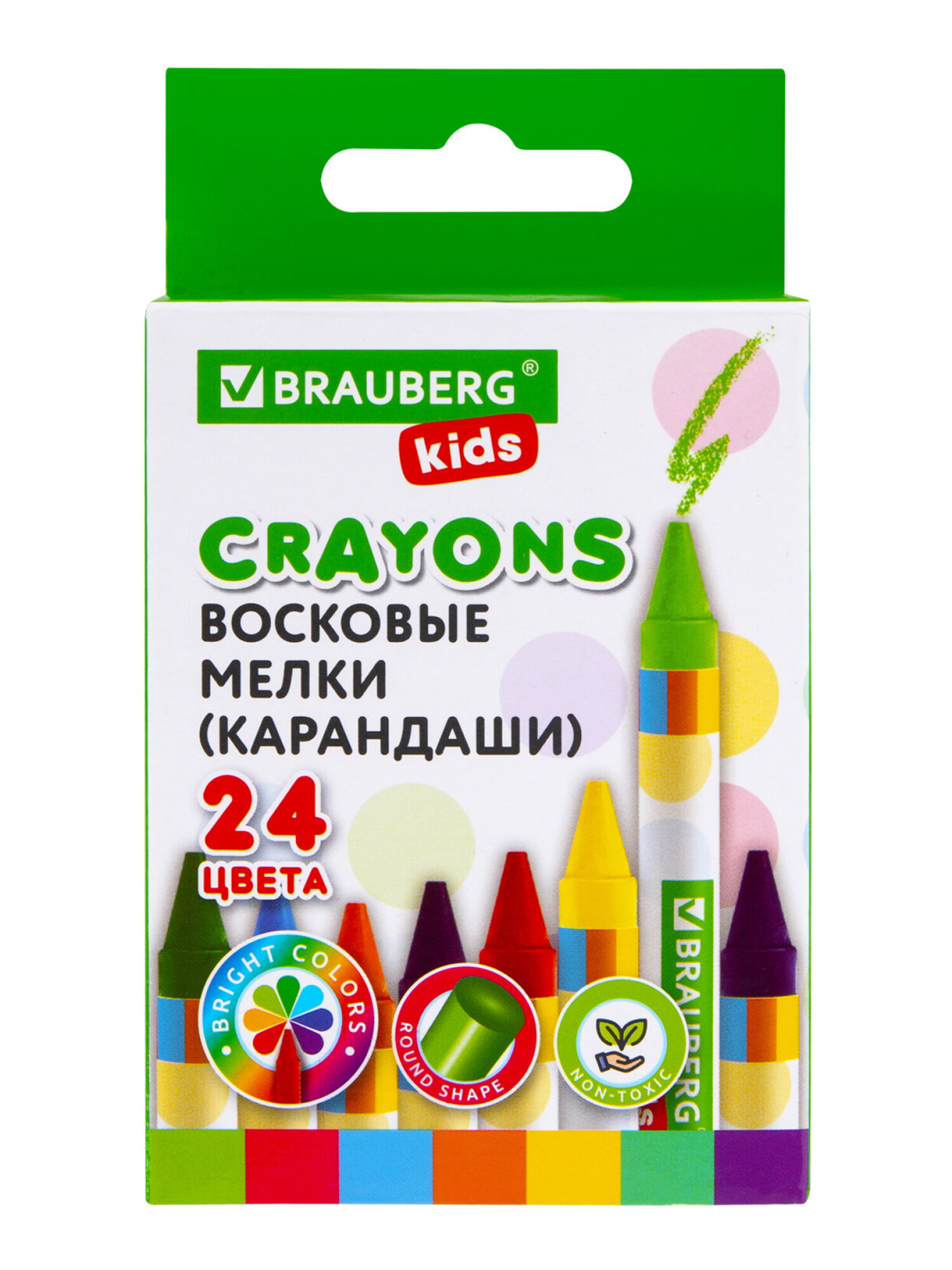 Восковые мелки Brauberg 24 шт. - фото 8