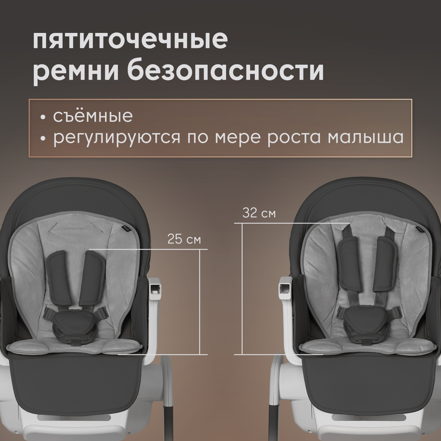 Стульчик для кормления Nuovita Unico Gloria серый - фото 7