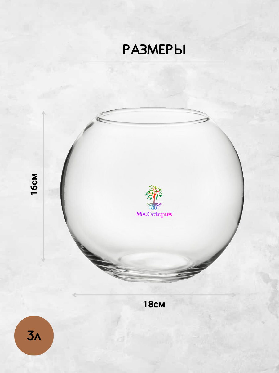 Аквариум Ms.Octopus шар 3 л - фото 3