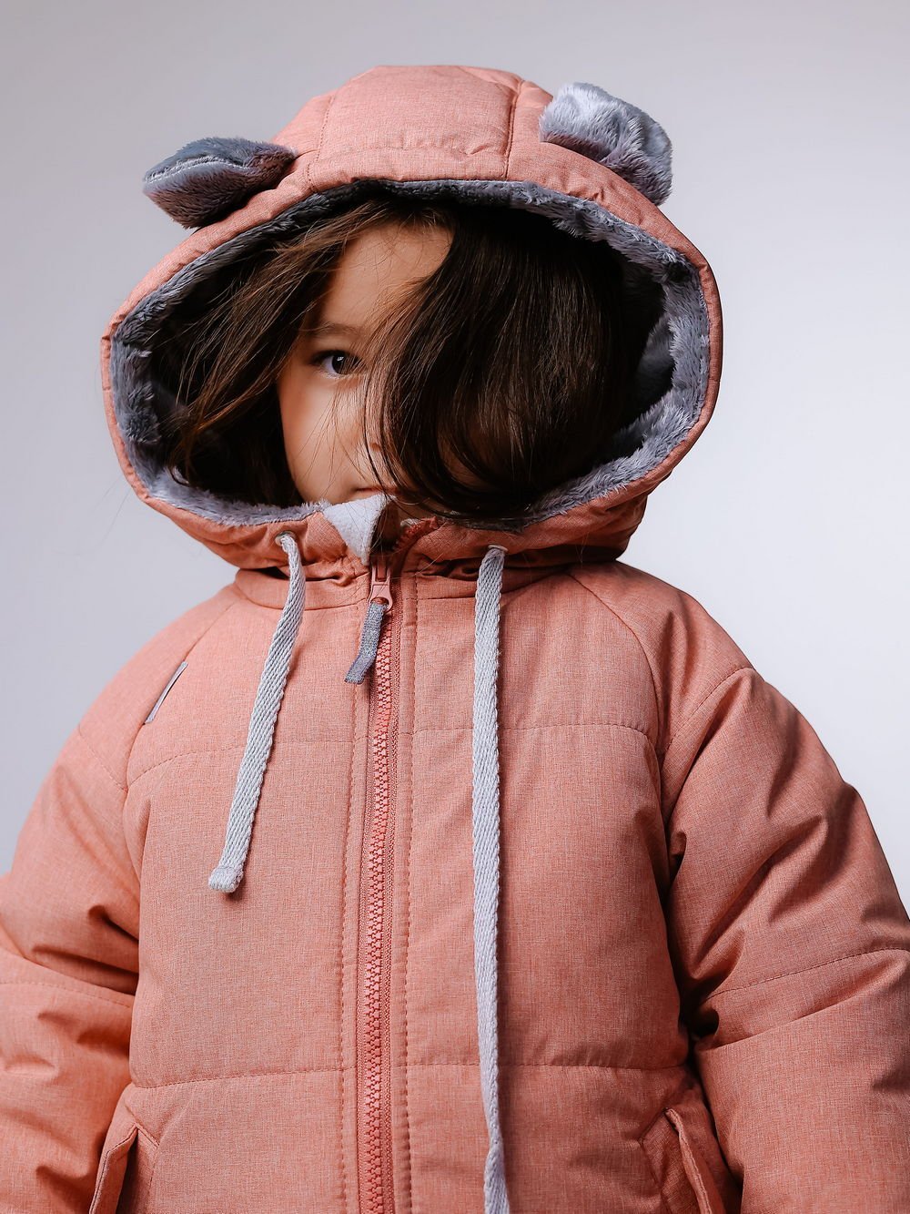 Куртка MINIDINO М018/ДКуртка детская зимняя Мишка лосось - фото 2