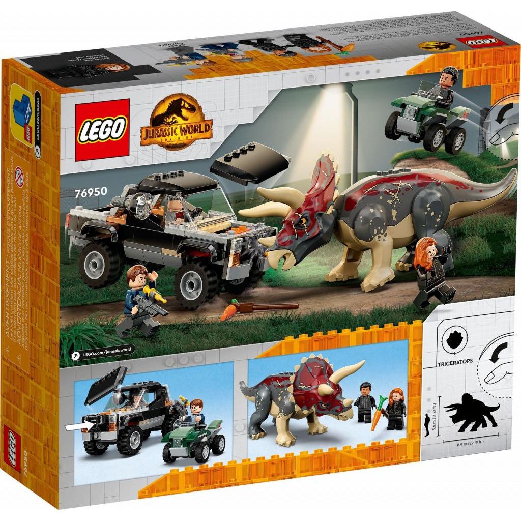 Конструктор LEGO Jurassic World Нападение Трицератопс на пикап блочный - фото 8