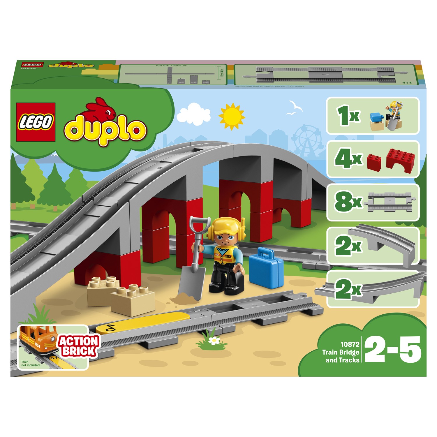 Конструктор LEGO DUPLO Town Железнодорожный мост 26 дет. - фото 2