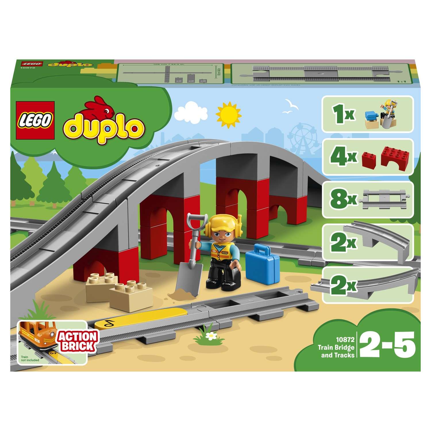 Конструктор LEGO DUPLO Town Железнодорожный мост 26 дет. - фото 2