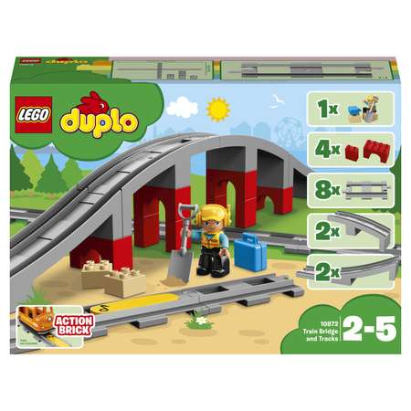 Конструктор LEGO DUPLO Town Железнодорожный мост блочный
