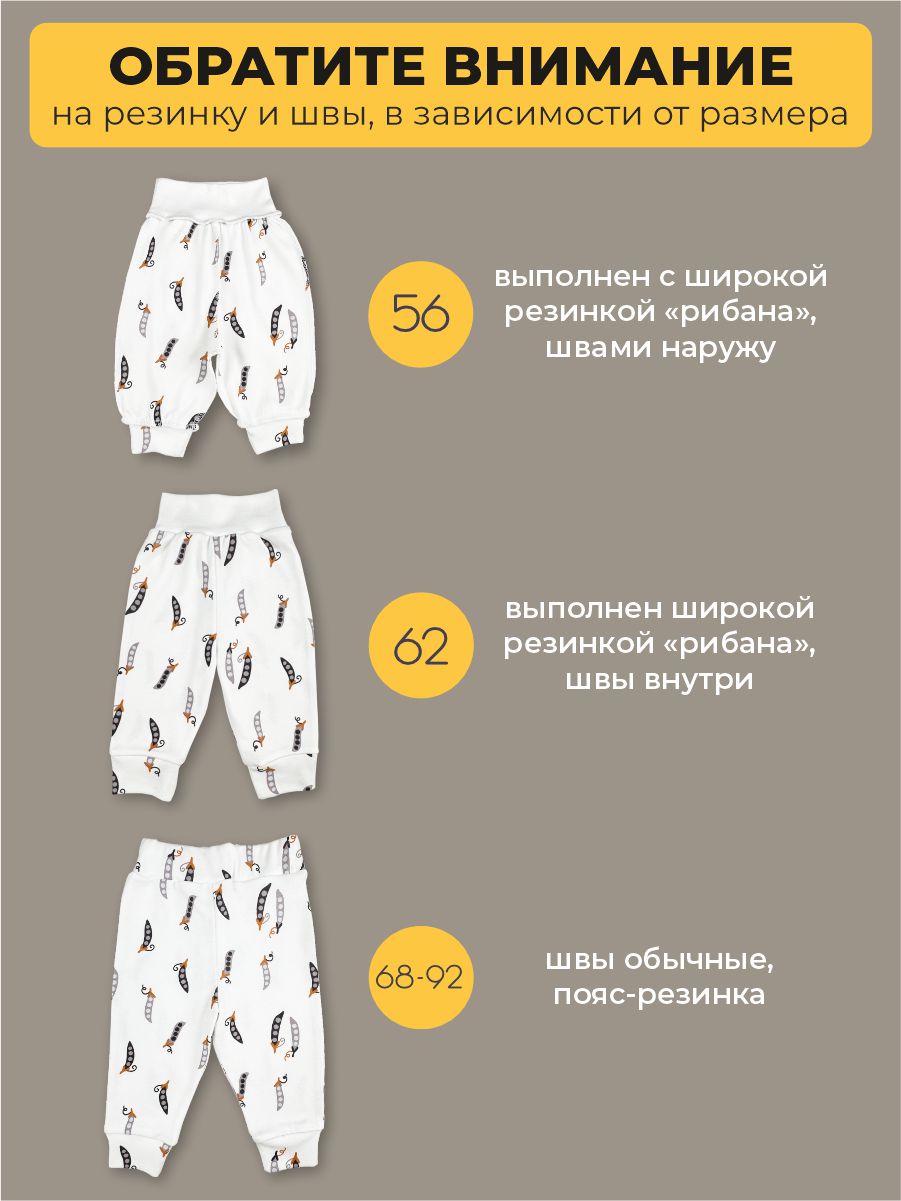 Штанишки 3 шт ШВЕЙНЫЕ ИСТОРИИ брюгорох - фото 3